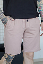 Beige cotton straight shorts with drawstrings VDLK 8031051 photo №1