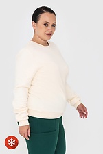 Damen-Sweatshirt aus Baumwolle in milchiger Farbe Garne 3041052 Foto №3