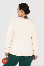 Damen-Sweatshirt aus Baumwolle in milchiger Farbe Garne 3041052 Foto №4