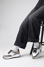 Women's light sneakers combination of genuine suede and leather  4207052 photo №2