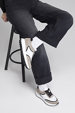 Women's light sneakers combination of genuine suede and leather  4207052 photo №3