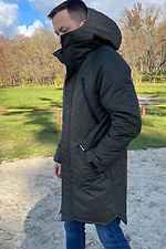Long parka for winter men's khaki color AllReal 8042052 photo №2
