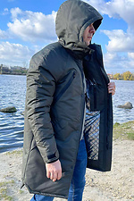 Long parka for winter men's khaki color AllReal 8042052 photo №5