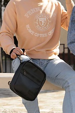 Black leatherette messenger bag SamBag 8045052 photo №3