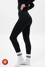 Women's Warm Ribbed Leggings with Fur Chery Black Without 8056052 photo №4