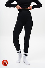 Women's Warm Ribbed Leggings with Fur Chery Black Without 8056052 photo №5