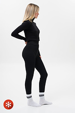 Women's Warm Ribbed Leggings with Fur Chery Black Without 8056052 photo №6