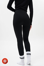Women's Warm Ribbed Leggings with Fur Chery Black Without 8056052 photo №7