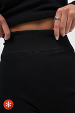 Women's Warm Ribbed Leggings with Fur Chery Black Without 8056052 photo №8