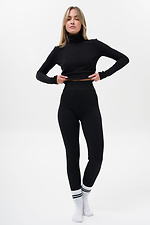 ЖІночі Теплі Лосини В Рубчик На Хутрі Chery Black Without 8056052 фото №9