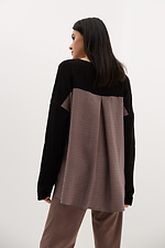Czarny dżersejowy sweter z długim szyfonowym tyłem Garne 3039053 zdjęcie №4