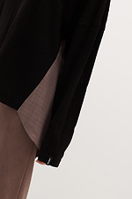 Schwarzer Jersey-Pullover mit langem Chiffon-Rücken Garne 3039053 Foto №5