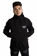 Black spring jacket on a membrane with fleece Custom Wear 8025053 photo №1