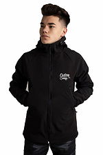 Чорна весняна куртка на мембрані з флісом Custom Wear 8025053 фото №2