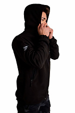 Черная весенняя куртка на мембране с флисом Custom Wear 8025053 фото №3