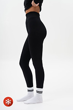 Warme Rippenleggings mit Fell für Damen, limitiert, Schwarz Without 8056053 Foto №6