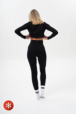 Warme Rippenleggings mit Fell für Damen, limitiert, Schwarz Without 8056053 Foto №7