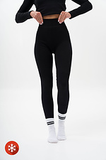 Warme Rippenleggings mit Fell für Damen, limitiert, Schwarz Without 8056053 Foto №8