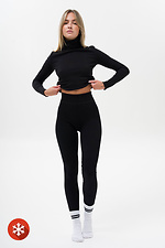 Warme Rippenleggings mit Fell für Damen, limitiert, Schwarz Without 8056053 Foto №10