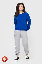 Blaues Damen-Sweatshirt aus Baumwolle Garne 3041054 Foto №2