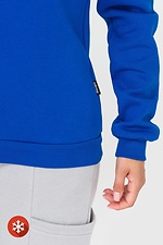 Blaues Damen-Sweatshirt aus Baumwolle Garne 3041054 Foto №5