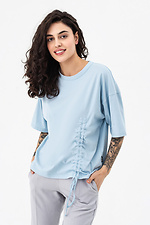 Niebieska dzianinowa koszulka IKE ze sznurkiem Garne 3042054 zdjęcie №1