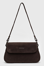 Schokoladenfarbene Wildledertasche für Damen. Garne 3300054 Foto №1