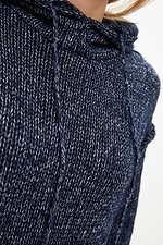 Теплое вязаное худи с капюшоном  4038054 фото №3