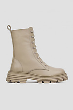 Halbsaisonstiefel mit Spitze und beigen Reißverschlüssen. 4206054 Foto №2