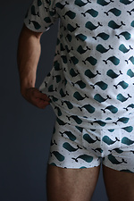 Men's cotton T-shirt and boxer shorts set Manlike 8036054 photo №4