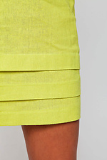 Желтое льняное платье вышиванка прямого кроя до колена без рукавов NENKA 3103055 фото №4
