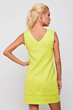 Желтое льняное платье вышиванка прямого кроя до колена без рукавов NENKA 3103055 фото №5