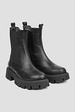 Leather high winter Chelsea boots with black zipper  4206055 photo №1