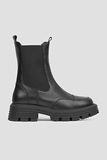 Leather high winter Chelsea boots with black zipper  4206055 photo №2