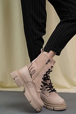 Бежеві демісезонні черевики у армійському стилі на платформі  8019055 фото №3