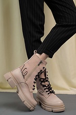 Бежеві демісезонні черевики у армійському стилі на платформі  8019055 фото №4