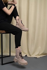 Бежеві демісезонні черевики у армійському стилі на платформі  8019055 фото №7