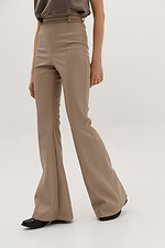 High-rise light leather flared trousers made of high-quality leatherette Garne 3039056 photo №1