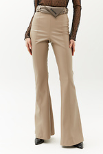 High-rise light leather flared trousers made of high-quality leatherette Garne 3039056 photo №6
