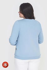 Blaues Damen-Sweatshirt aus Baumwolle Garne 3041056 Foto №4