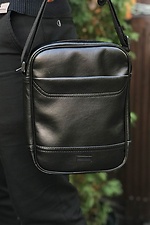 Чорна сумка через плече месенджер з широким ремінцем Mamakazala 8038056 фото №5
