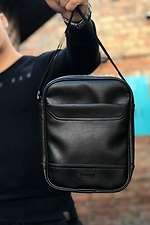 Чорна сумка через плече месенджер з широким ремінцем Mamakazala 8038056 фото №7