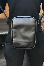 Чорна сумка через плече месенджер з широким ремінцем Mamakazala 8038056 фото №8