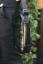 Чорна сумка через плече месенджер з широким ремінцем Mamakazala 8038056 фото №9