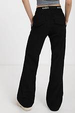Czarne sztruksowe spodnie AVELLA z wysokim stanem i szerokimi nogawkami Garne 3040057 zdjęcie №3