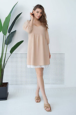 Short babydoll dress with open back and guipure at the hem NENKA 3103057 photo №2