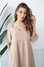 Короткое платье беби-долл с открытой спинкой и гипюром по подолу NENKA 3103057 фото №4