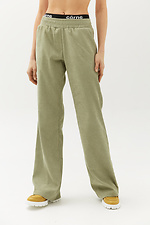 Zielone sztruksowe spodnie z szerokimi nogawkami AVELLA z wysokim stanem Garne 3040058 zdjęcie №1