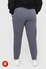 Утепленные зауженные штаны на флисе серого цвета Garne 3041058 фото №4