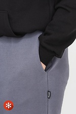 Утепленные зауженные штаны на флисе серого цвета Garne 3041058 фото №5